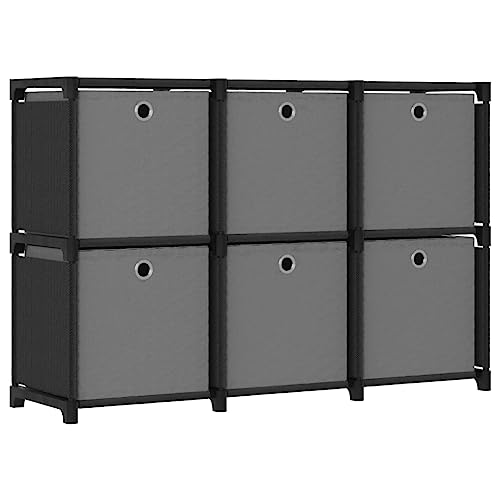 YUOTYRKTEJRSG Würfelregal mit 6 Boxen Schwarz 103x30x72,5 cm Stoff Ordner Regal Bücherregal Cd Regal Wohnzimmer für Balkon Arbeitszimmer Wohnzimmer Schlafzimmer YUOTYRKTEJRSG Würfelregal mit 6 Boxen Schwarz 103x30x72,5 cm Stoff Ordner Regal Bücherregal Cd Regal Wohnzimmer für Balkon Arbeitszimmer Wohnzimmer Schlafzimmer von YUOTYRKTEJRSG
