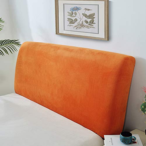 Bett Kopfteil Hussen Bettkopfteil Bezug Kopfteilbezug Staubdicht, Abdeckungen Für Schlafzimmer Plüsch Verdicken Elastische All-inclusive Bett Kopf Abdeckung,Orange-CalKing(180-190cm) von YUPAK