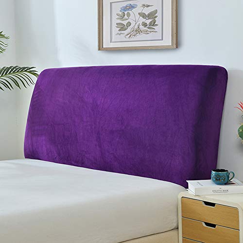 YUPAK Bett Kopfteil Hussen Bettkopfteil Bezug Kopfteilbezug Staubdicht, Abdeckungen Für Schlafzimmer Plüsch Verdicken Elastische All-Inclusive Bett Kopf Abdeckung,Violet-Full(120-140cm) von YUPAK