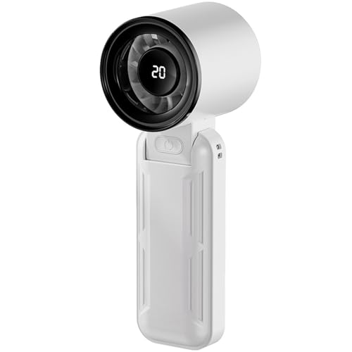 YUPEIUKLI Tragbarer Handventilator, 5 Geschwindigkeiten, Faltbarer Kleiner Kühlventilator, wiederaufladbarer elektrischer Ventilator mit LED-Anzeige für unterwegs und zu Hause von YUPEIUKLI