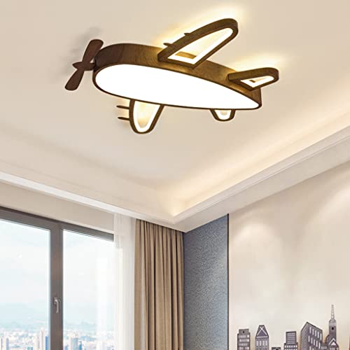 Deckenlampe LED Kinderzimmerlampe Flugzeug Deckenleuchte Dimmbar Mit Fernbedienung Jugendzimmer Deckenliicht Moderne Metall Lampeschirm Kinderdeckenlampe Schlafzimmer Kronleuchter 52Cm,B von YUPIN