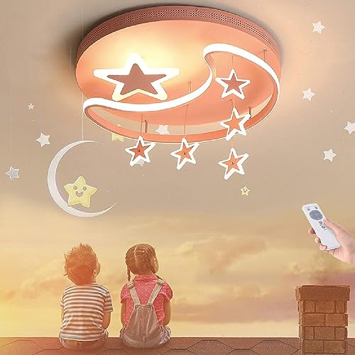 Deckenleuchte Kinderlampe LED Dimmbar Deckenlampe Mit Fernbedienung Acryl Junge Mädchen Schlafzimmerlampe Kinderzimmerlampe Moderne Schlafzimmer Wohnzimmer Küche Kinderzimmer Star Lampe,42cm von YUPIN