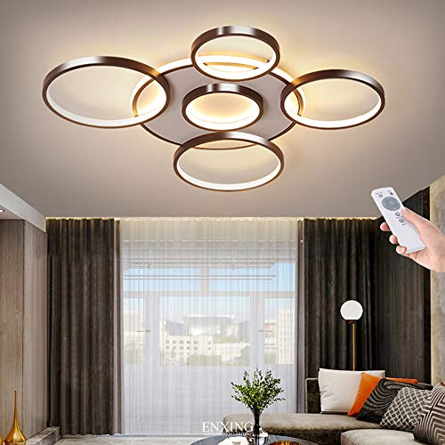 Deckenleuchte Wohnzimmerlampe Dimmbar Fernbedienung Deckenlampe Modern LED 106W Deckelicht Schlafzimmerlampe Acryl Lampenschirm Esszimmerlampe Metall Aluminium Bürolampe Küchelampe Braun,6 heads Deckenleuchte Wohnzimmerlampe Dimmbar Fernbedienung Deckenlampe Modern LED 106W Deckelicht Schlafzimmerlampe Acryl Lampenschirm Esszimmerlampe Metall Aluminium Bürolampe Küchelampe Braun,6 heads von YUPIN
