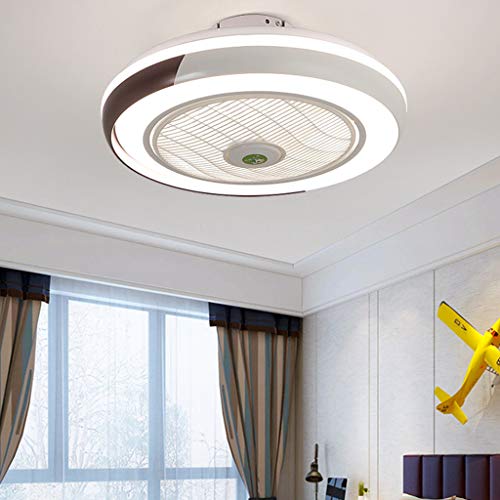 Deckenventilatoren Creative Invisible Fan LED-Deckenleuchte Mit Beleuchtung 68W Fernbedienung Dimmbar Ultra-Leise Kann Timing Fan Kronleuchter Modernes Wohnzimmer Schlafzimmer Fan Lampe Φ50,Braun… von YUPIN