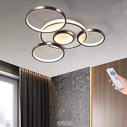 Deckenleuchte Wohnzimmerlampe Dimmbar Fernbedienung Deckenlampe Modern LED 106W Deckelicht Schlafzimmerlampe Acryl Lampenschirm Esszimmerlampe Metall Aluminium Bürolampe Küchelampe Braun,5 heads Deckenleuchte Wohnzimmerlampe Dimmbar Fernbedienung Deckenlampe Modern LED 106W Deckelicht Schlafzimmerlampe Acryl Lampenschirm Esszimmerlampe Metall Aluminium Bürolampe Küchelampe Braun,5 heads von YUPIN