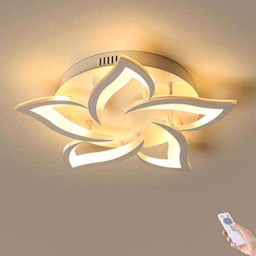 YUPIN Blume Kreative Deckenlampe LED Deckenleuchte Innen Deckenbeleuchtung Für Schlafzimmer Wohnzimmer Mit Fernbedienung Küche Esszimmer Weiß Acryl Lampenschirm Dekorative Dimmable Lampe,5 heads von YUPIN