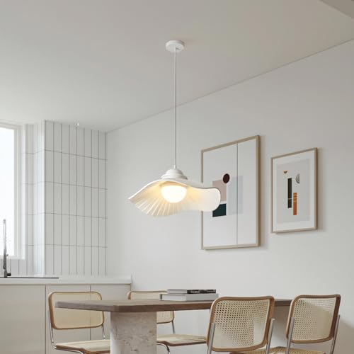 YUPIN Blumen Pendelleuchte 60cm Weiße Hängeleuchte LED Moderne Gewebe Restaurant Hängelampe Wabi-sabi Stil Art Deco Esstisch Kronleuchter Mit 3-Farben Dimmbar Für Küche Salon Schlafzimmer (A-40cm) YUPIN Blumen Pendelleuchte 60cm Weiße Hängeleuchte LED Moderne Gewebe Restaurant Hängelampe Wabi-sabi Stil Art Deco Esstisch Kronleuchter Mit 3-Farben Dimmbar Für Küche Salon Schlafzimmer (A-40cm) von YUPIN