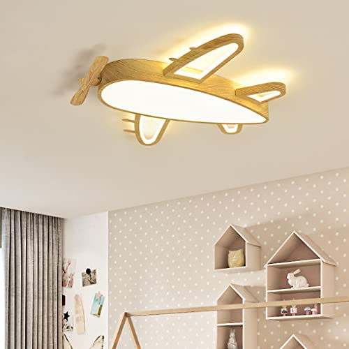 Deckenlampe LED Kinderzimmerlampe Flugzeug Deckenleuchte Dimmbar Mit Fernbedienung Jugendzimmer Deckenliicht Moderne Metall Lampeschirm Kinderdeckenlampe Schlafzimmer Kronleuchter 52Cm,A von YUPIN