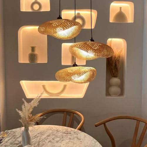 YUPIN Handgefertigter Bambus Kronleuchter Handgefertigter Rattan Lampenschirm Höhenverstellbar Geeignet Für Flur Schlafzimmer Wohnzimmer Esszimmer YUPIN Handgefertigter Bambus Kronleuchter Handgefertigter Rattan Lampenschirm Höhenverstellbar Geeignet Für Flur Schlafzimmer Wohnzimmer Esszimmer von YUPIN