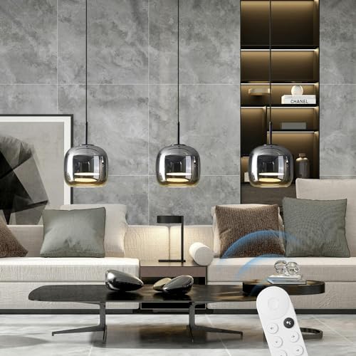 YUPIN LED 3 Licht Hängelampe Moderne Glas Hängelampe Mit Fernbedienung Dimmbar Höhenverstellbar Für Schlafzimmer Büro Esszimmer Wohnzimmer Küche YUPIN LED 3 Licht Hängelampe Moderne Glas Hängelampe Mit Fernbedienung Dimmbar Höhenverstellbar Für Schlafzimmer Büro Esszimmer Wohnzimmer Küche von YUPIN