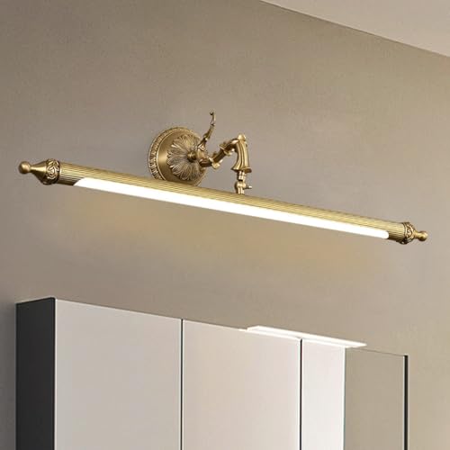 YUPIN Moderne LED Streifen Wandlampe Goldene Lineare Wandlampe LED Alle Kupfer Dekorative Spiegel Lampe Warmes Licht 3000K Für Schlafzimmer Wohnzimmer Esszimmer Nachttisch Badezimmer(groß) von YUPIN