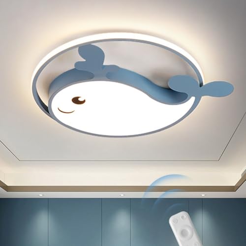 YUPIN Moderne Runde LED Deckenleuchte Kreative Cartoon-Deckenleuchte Dekorative Deckenleuchte Für Kinder Stufenlos Dimmbar Mit Fernbedienung Für Kinderzimmer Schlafzimmer Wohnzimmer(Whales) von YUPIN