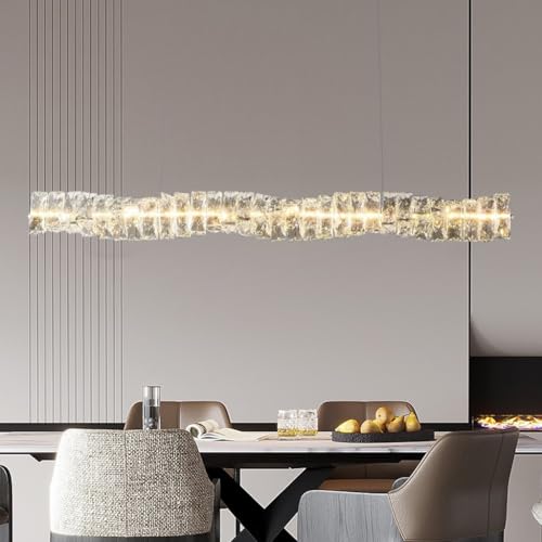 YUPIN Moderner LED Kristall Kronleuchter Luxus Linearer Kronleuchter Kristall Rechteckig Hängende Deckenleuchte Dimmbar Höhenverstellbar 120cm Für Küche Wohnzimmer Schlafzimmer Esszimmer Büro YUPIN Moderner LED Kristall Kronleuchter Luxus Linearer Kronleuchter Kristall Rechteckig Hängende Deckenleuchte Dimmbar Höhenverstellbar 120cm Für Küche Wohnzimmer Schlafzimmer Esszimmer Büro von YUPIN