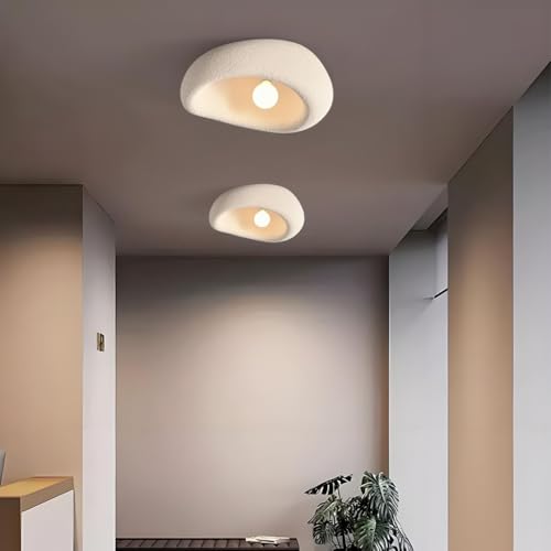 YUPIN Wabi-Sabi Beige/Neubraun Deckenleuchte Moderne Polystyren-Lampenschirm Deckenleuchte Mit E27 Elegante Deko Leuchten Deckenlampe Kreative Deckenlampe Für Wohnzimmer Schlafzimmer Flur Loft(Bracken von YUPIN