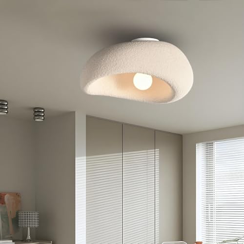 YUPIN Wabi-Sabi Beige/Neubraun Deckenleuchte Moderne Polystyren-Lampenschirm Deckenleuchte Mit E27 Elegante Deko Leuchten Deckenlampe Kreative Deckenlampe Für Wohnzimmer Schlafzimmer Flur Loft(Bracken von YUPIN