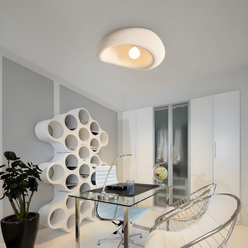 YUPIN Wabi-Sabi Beige/Neubraun Deckenleuchte Moderne Polystyren-Lampenschirm Deckenleuchte Mit E27 Elegante Deko Leuchten Deckenlampe Kreative Deckenlampe Für Wohnzimmer Schlafzimmer Flur Loft(Bracken von YUPIN