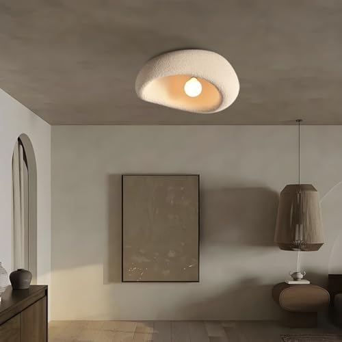 YUPIN Wabi-Sabi Beige/Neubraun Deckenleuchte Moderne Polystyren-Lampenschirm Deckenleuchte Mit E27 Elegante Deko Leuchten Deckenlampe Kreative Deckenlampe Für Wohnzimmer Schlafzimmer Flur Loft(Bracken von YUPIN
