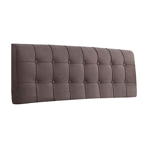 YUPING Bett Rückenpolster Stoff Sofa Rückenpolster Lendenkissen Bett Weichpackung Rückenkissen Bett Rückenlehne Nacken- und Taillenstützkissen Waschbar (Color : Brown with Headboard, Size : 200cm) von YUPING