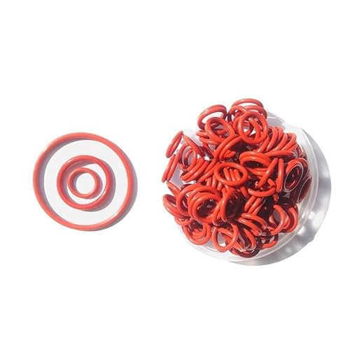 YUQIWANG(ΣТ) VMQ O-Ringdichtung CS 1 1,5 2 2,5 3,1 mm rotes Silikon VMQ ORing Dichtung Wasserdichte isolierte Silikonring Dichtscheibe in Lebensmittelqualität(50pcs,OD 14mm CS1mm) von YUQIWANG(レインキのお店)