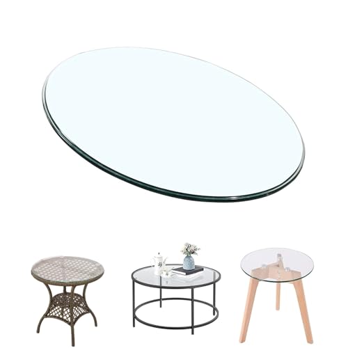 Glasplatte Rund Tisch ESG Sicherheitsglas, Gehärtetes Glass Scheibe, Flach und Glatt, Hohe Härte, Rund Tischplatte Glasplatte, Rund Tischplatte Glasplatte, Tischplatte Gehärtetes Glass(38CM(15INCH)) von YUQIWKK