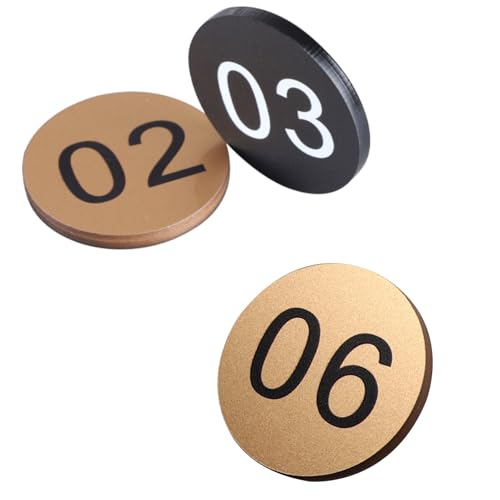 Nummernschilder 1–100, Tischnummernkarten Schild, Runder Spind-Zahlenaufkleber für Garderobe Gepäck Restaurant Schließfächer Hotel, Türschild Hausnummer Zimmernummer Ohne Loch (Schwarz)(8cm gold,11-20 von YUQIWKK
