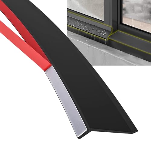 Selbstklebende Gummi-Regenwassersperre, Fenster- und Tür-Dachabdichtungen, Tropfkanten-Dachregenwasserabweiser, für Häuser und Autos, Um Das Austreten Von Regenwasser Zu Verhindern(5m(16.4ft),4.5cm) von YUQIWKK