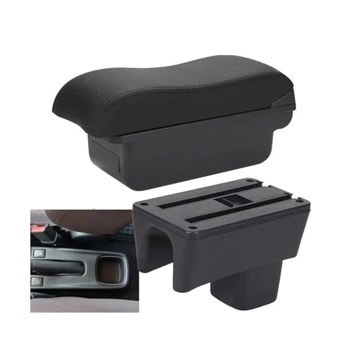 YUQUDGELKY Armlehnenbox Auto Armlehne Gebogene Oberfläche Auto Aufbewahrungsbox Für Suzuki Für Swift 2005-2015 2016 2017 2018 2019 2020 2021 2022 2023(C2 Schwarze Linie KEIN USB) von YUQUDGELKY
