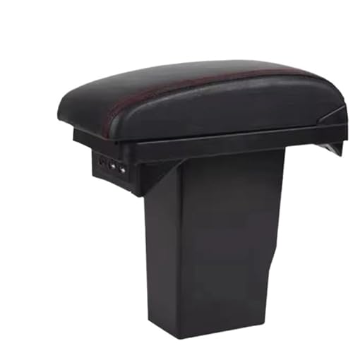 YUQUDGELKY Auto-Armlehnenbox Für Peugeot 2008 Bohrfreie Mittelkonsole Modifikation Armaturenbrett Mit USB-Anschluss(Plane Red line) von YUQUDGELKY