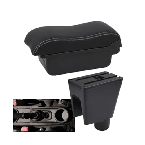 YUQUDGELKY Für C&hevrolet Für Spark Armlehnenbox Für Spark 3 III Für Aveo Autoarmlehne Innenraumteile Zentrale Aufbewahrungsbox Mit USB(A3 Black white NO USB) von YUQUDGELKY