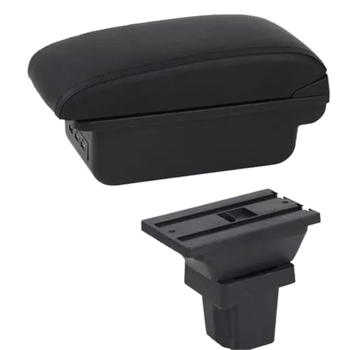 YUQUDGELKY Für C&hevrolet Für Trax Armlehnenbox Für C&hevrolet Für Tracker 2013-2017 Leder-Armlehne Mittelkonsole Aufbewahrung USB(C1 Schwarze Linie) von YUQUDGELKY