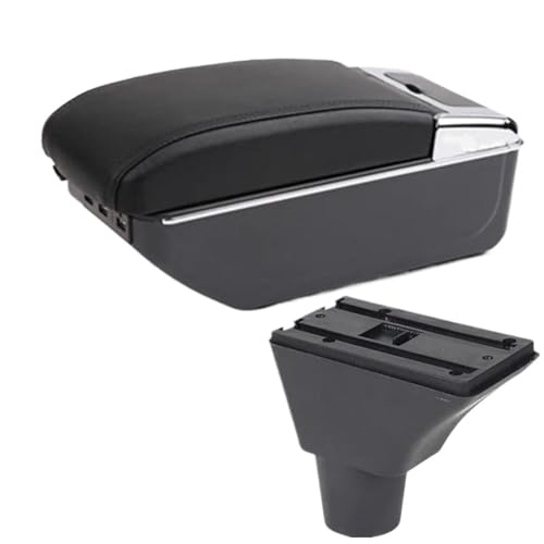 YUQUDGELKY Für Fiat Für Panda Armlehnenbox USB Für PANDA II Armlehnenbox Getränkehalter Aschenbecher USB-Schnittstelle(C2 schwarze Linie 7USB) von YUQUDGELKY