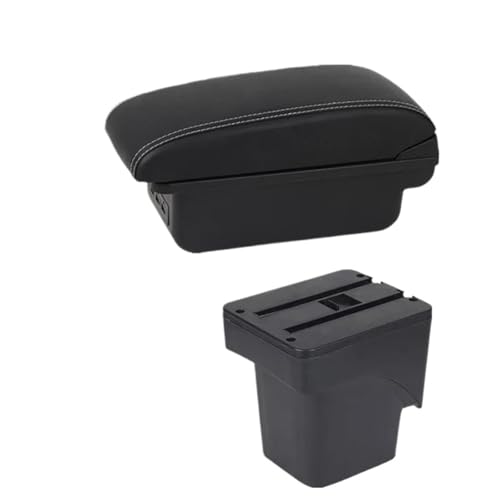 YUQUDGELKY Für Focus 2 Für Focus 2 Mk2 2005 2006 2007 2008 2009 2010 2011 Auto Armlehnenbox Aufbewahrungsbox(B1 Schwarz weiß 3USB) von YUQUDGELKY