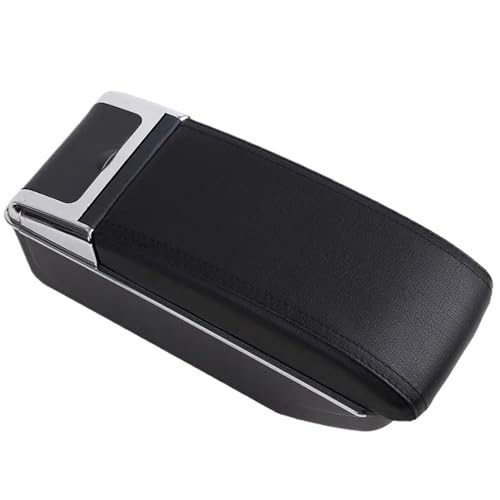YUQUDGELKY Für KIA Für Rio 2 Armlehnenbox Für KIA Für Rio 2006-2011 Auto Armlehnenbox Zubehör Innenraum Aufbewahrungsbox(D Teleskop schwarz) von YUQUDGELKY