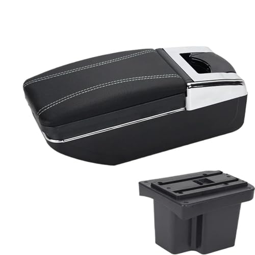 YUQUDGELKY Für Kia Für Cerato Für Forte K3 Armlehnenbox Mittelkonsolenaufbewahrung Inhaltsaufbewahrungsbox Armlehnenbox Mit USB Autoinnenraum(A3 weiße Linie Kein USB) von YUQUDGELKY