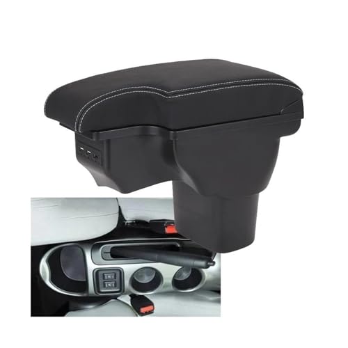 YUQUDGELKY Für N&issan Für Juke Für Infiniti ESQ 2010-2019 Autoarmlehne Zubehör Innenausstattung Aufbewahrungsbox Nachrüstteile USB(B3 White line Corium) von YUQUDGELKY
