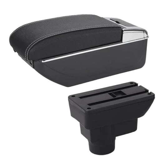 YUQUDGELKY Für Opel Für Corsa D Armlehnenbox Für Opel Für Corsa Autoarmlehne Rückenlehne Innenraum Nachrüstteil Aufbewahrungsbox Zubehör(B3 Schwarz weiß 7USB) von YUQUDGELKY