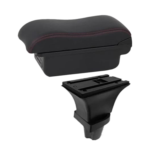 YUQUDGELKY Für Peugeot 108 Armlehnenbox, Zentrale Aufbewahrungsbox Mit USB-Anschluss(B2 red line 3USB) von YUQUDGELKY