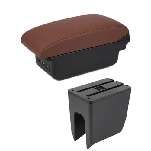 YUQUDGELKY Für R&enault Für K-ZE Auto Armlehnenbox Mittelkonsole Interne Nachrüstung USB-Ladung(B brown 3USB) von YUQUDGELKY
