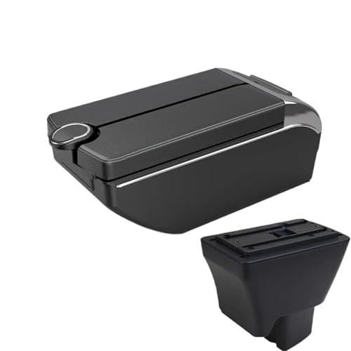 YUQUDGELKY Für Tata Für Tirgo Auto Armlehne Leder Armstütze USB-Schnittstelle Aufbewahrungsbox Zubehör Mittelkonsole Automobil(B3 white line 7 usb) von YUQUDGELKY