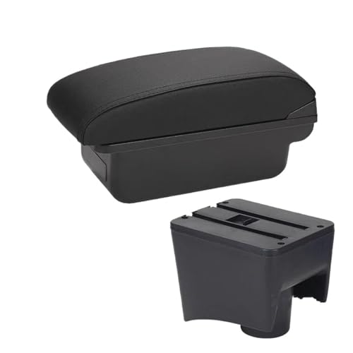 YUQUDGELKY Für VW Für POLO Mk5 6R Für Vento 2012-2018 Armaturenbrettbox Mit Getränkehalter Und USB(C2 Schwarze Linie KEIN USB) von YUQUDGELKY