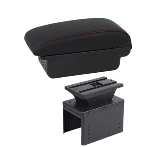 YUQUDGELKY Universelle Auto-Armaturenbrett-Box Universelles Modell Armstützen-Autoszubehör Aufbewahrungsbox Nachrüstteile Erhöhen Müdigkeit Lindern(B1 Schwarz rot 3USB) von YUQUDGELKY