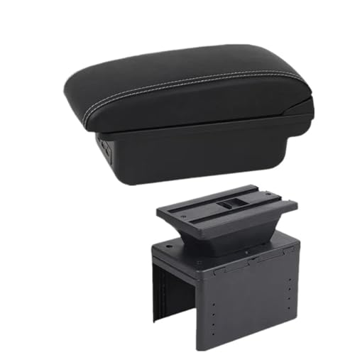YUQUDGELKY Universelle Auto-Armaturenbrett-Box Universelles Modell Armstützen-Autoszubehör Aufbewahrungsbox Nachrüstteile Erhöhen Müdigkeit Lindern(B1 Schwarz weiß 3USB) von YUQUDGELKY