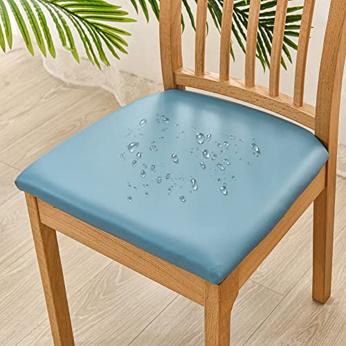Wasserdichte Kunstleder-Stuhl-Sitzbezüge mit Befestigungsschnalle, dehnbar, für Esszimmerstuhl, Sitzbezug, rutschfest, für den Außenbereich von YUR