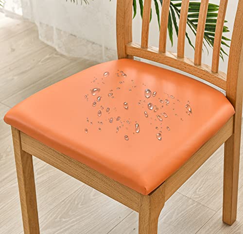 Wasserdichte Kunstleder-Stuhl-Sitzbezüge mit Befestigungsschnalle, dehnbar, für Esszimmerstuhl, Sitzbezug, rutschfest, für den Außenbereich von YUR