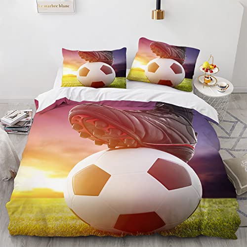 YURKO 155X220Cm Bettwäsche 155X220 Set 3Tlg Mit 2 Kissenbezügen 80X80Cm Kein Bügeln Fussball Fußball Duvet Cover Polyester Baumwolle YURKO 155X220Cm Bettwäsche 155X220 Set 3Tlg Mit 2 Kissenbezügen 80X80Cm Kein Bügeln Fussball Fußball Duvet Cover Polyester Baumwolle von YURKO