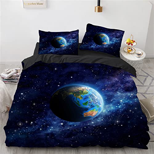 YURKO Bettwaesche 155X220 155X220Cm Kein Bügeln Polyester Baumwolle Bedding Sterne Himmel Mit 2 Kissenbezügen 80X80Cm von YURKO