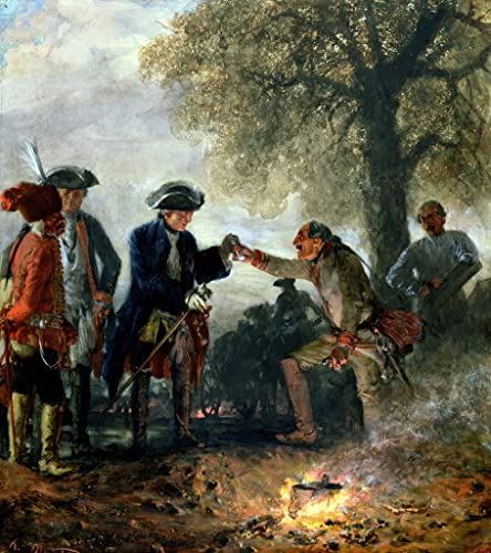 YURKO Poster Und Drucke Abstraktes Gemälde Berühmte Gemälde Friedrich der Große mit Zieten im Lager von Adolph Menzel für Schlafzimmer Home Decor 60x90cm von YURKO