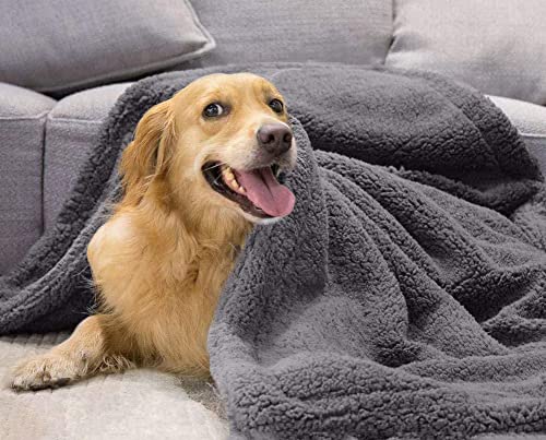 Anti-Angst Snuggler Hundedecke, flauschiger Sherpa-Fleece-Überwurf, warme Katzen-/Welpen-Decke, Sofa-/Bett-/Couch-Möbel-Schutzbezug, pinkelsicher von YURRO