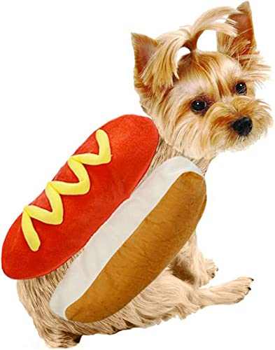 Halloween-Kostüm für Hot-Dog, lustiges Kostüm, Weihnachts-Party-Outfit für Golden Retriever, Corgi-Mops, Größe S bis M für Welpen, Hunde, Katzen von YURRO