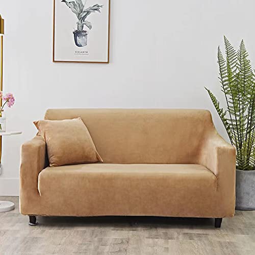 Luxuriöser elastischer Plüsch-Sofabezug, Stretch-Sofa-Schonbezüge, rutschfester, dicker Samtbezug, wasserdichter Möbelschutz für Ledersofa von YURRO